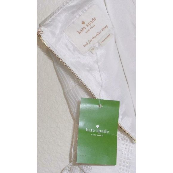 Kate Spade White Ribbon Organza Bow Dress 12 - Picture 5 of 7